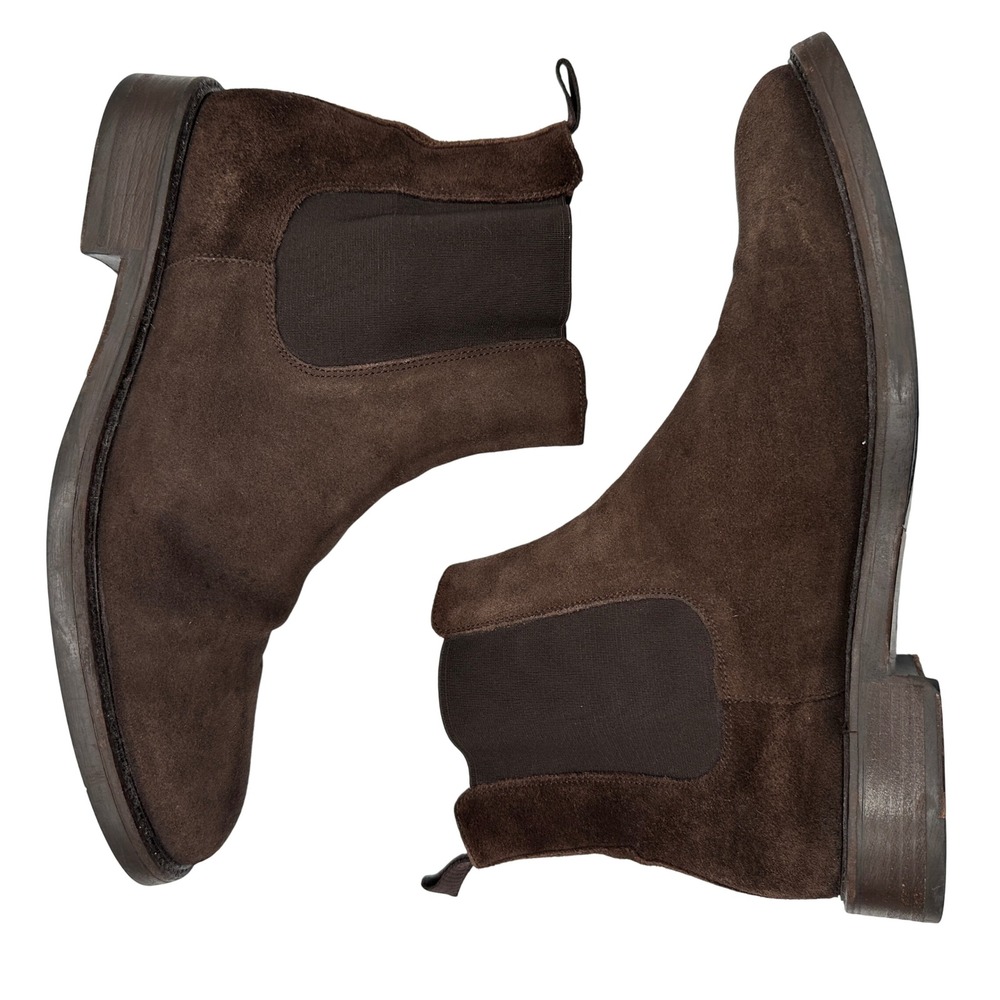 Boemos Italy Brown Suede Chelsea Boots EU 45 US 11.5 12 Academia Quiet Luxury